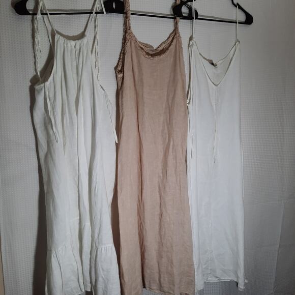 Francesca Bettini Dresses & Skirts - Francesca Bettini L Linen Slip Dress Bundle 3pc Made in Italy Natural Fiber